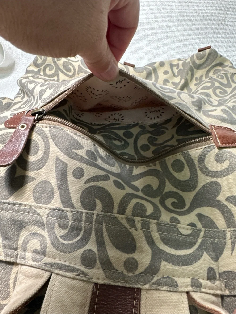 Myra Bag - Foldover Backpack Bag - Hairon, Canvas, & Leather